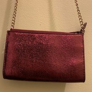 Barneys New York Sparkly Red Leather Crossbody